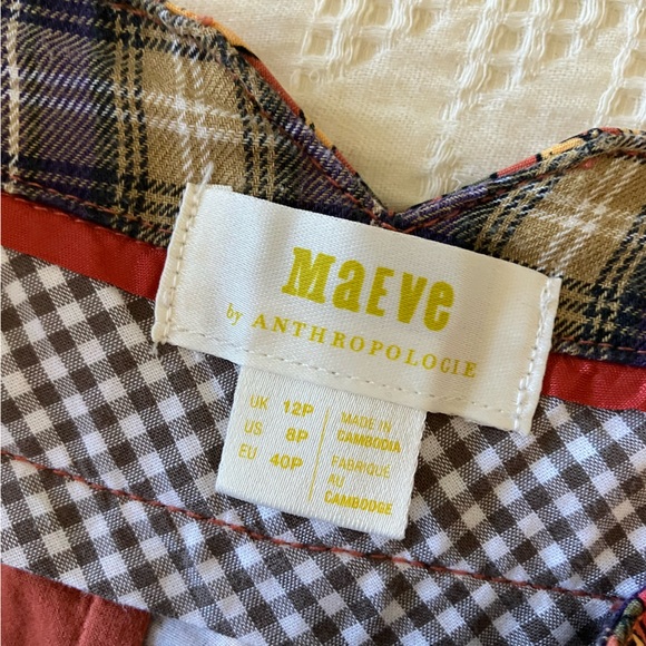 ATHROPOLOGIE MAEVE Flower Power High Rise Cropped Cotton Blend Pant Size 8 - Picture 13 of 15